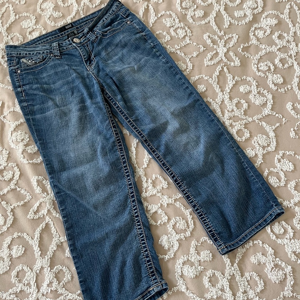 a.n.a Blue Cropped Jeans
